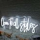 Open To All Styles White Neon Sign