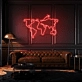 World map LED neon sign