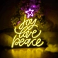Love Peace Neon Sign Illuminate Your Space with Happiness, Affection, and Tranquility