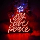 Love Peace Neon Sign Illuminate Your Space with Happiness, Affection, and Tranquility