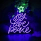 Love Peace Neon Sign Illuminate Your Space with Happiness, Affection, and Tranquility