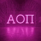 Alpha Omicron Pi ΑΟΠ LED Neon Sign Celebrating Sisterhood and Service