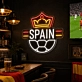 Spain Soccer LED Neon Sign Spanish Crown Football Neon Light Wall Decor for Sports Bar Game Room