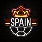 Spain Soccer LED Neon Sign Spanish Crown Football Neon Light Wall Decor for Sports Bar Game Room
