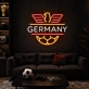 Germany Soccer LED Neon Sign German Flag Football Shield Neon Light Wall Decor for Sports Bar Game Room
