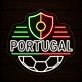 Portugal Soccer LED Neon Sign Portuguese Flag Football Shield Neon Light Wall Decor for Sports Bar Game Room