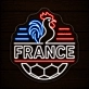 France Soccer LED Neon Sign French Rooster Football Neon Light Wall Decor for Sports Bar Game Room