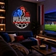 France Soccer LED Neon Sign French Rooster Football Neon Light Wall Decor for Sports Bar Game Room