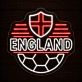 England Soccer LED Neon Sign English Flag Football Shield Neon Light Wall Decor for Sports Bar Game Room