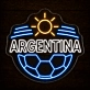 Argentina Soccer LED Neon Sign Argentine Sun Football Neon Light Wall Decor for Sports Bar Game Room