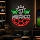 Mexico Soccer LED Neon Sign Mexican Eagle Football Neon Light Wall Decor for Sports Bar Game Room
