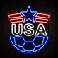 USA Soccer LED Neon Sign American Star Football Neon Light Wall Decor for Sports Bar Game Room