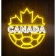 Canada Soccer LED Neon Sign Canadian Maple Leaf Football Neon Light Wall Decor for Sports Bar Game Room