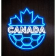 Canada Soccer LED Neon Sign Canadian Maple Leaf Football Neon Light Wall Decor for Sports Bar Game Room