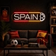 Spain Soccer LED Neon Sign Spanish Football Neon Light Wall Decor for Sports Bar Game Room