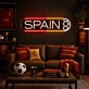 Spain Soccer LED Neon Sign Spanish Football Neon Light Wall Decor for Sports Bar Game Room