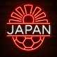 Japan Soccer LED Neon Sign Japanese Rising Sun Football Neon Light Wall Decor for Sports Bar Game Room