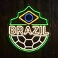 Brazil Soccer LED Neon Sign Brazilian Football Neon Light Wall Decor for Sports Bar Game Room