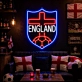 England Shield Soccer LED Neon Sign English Football Neon Light Wall Decor for Sports Bar Game Room
