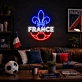 France Fleur De Lis Soccer LED Neon Sign French Football Neon Light Wall Decor for Sports Bar Game Room