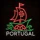 Portugal Sailing Ship Soccer LED Neon Sign Portuguese Football Neon Light Wall Decor for Sports Bar Game Room