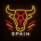 Spain Bull LED Neon Sign Spanish Football Fan Neon Light Wall Decor for Sports Bar Game Room