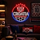 Croatia Flag Soccer LED Neon Sign Croatian Football Neon Light Wall Decor for Sports Bar Game Room