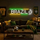 Brazil Soccer LED Neon Sign Brazilian Football Neon Light Wall Decor for Sports Bar