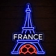France Eiffel Tower Soccer LED Neon Sign French Football Neon Light Wall Decor for Sports Bar Game Room