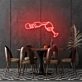 Wine Poured To Glass Neon Lights