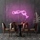 Wine Poured To Glass Neon Lights