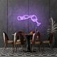 Wine Poured To Glass Neon Lights