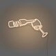 Wine Poured To Glass Neon Lights