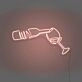Wine Poured To Glass Neon Lights