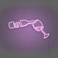 Wine Poured To Glass Neon Lights
