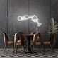 Wine Poured To Glass Neon Lights