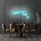 Wine Poured To Glass Neon Lights