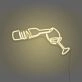 Wine Poured To Glass Neon Lights