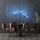Wine Poured To Glass Neon Lights