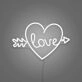 Arrow Heart Love Custom Neon Sign