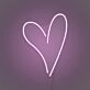 Neon heart light for room