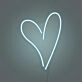 Neon heart light for room