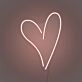 Neon heart light for room