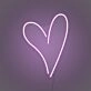 Neon heart light for room