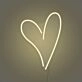 Neon heart light for room