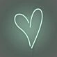 Neon heart light for room