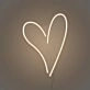 Neon heart light for room