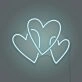 Three Hearts Custom Neon LED Light