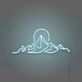 Moon over the mountains neon sign