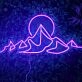 Moon over the mountains neon sign